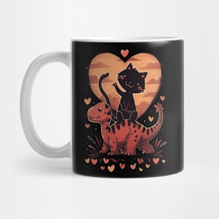 Hide and Seek Cat Dinosaur Mug